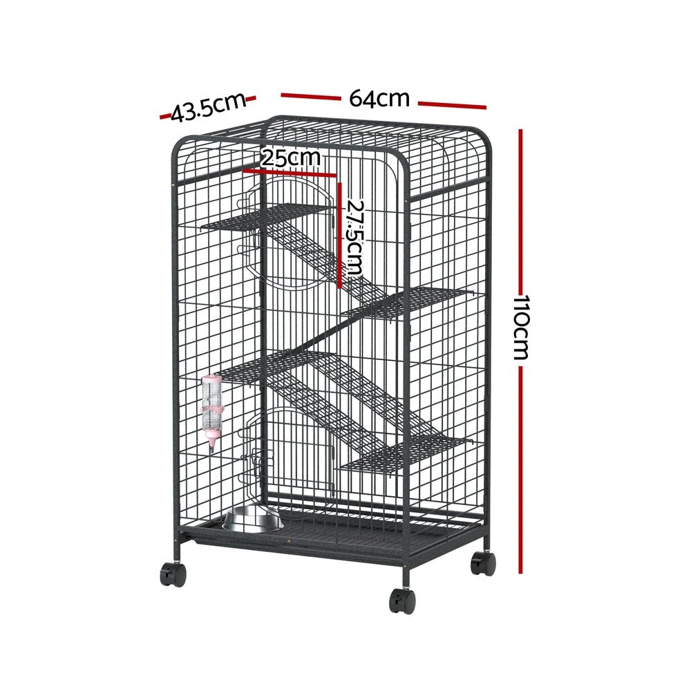 Cradle Coast Pet & Aquarium | i.Pet Rabbit Cage Indoor Hutch Guinea Pig Bird Ferret Cat Hamster 110cm 4 Level | Cradle Coast Pet & Aquarium