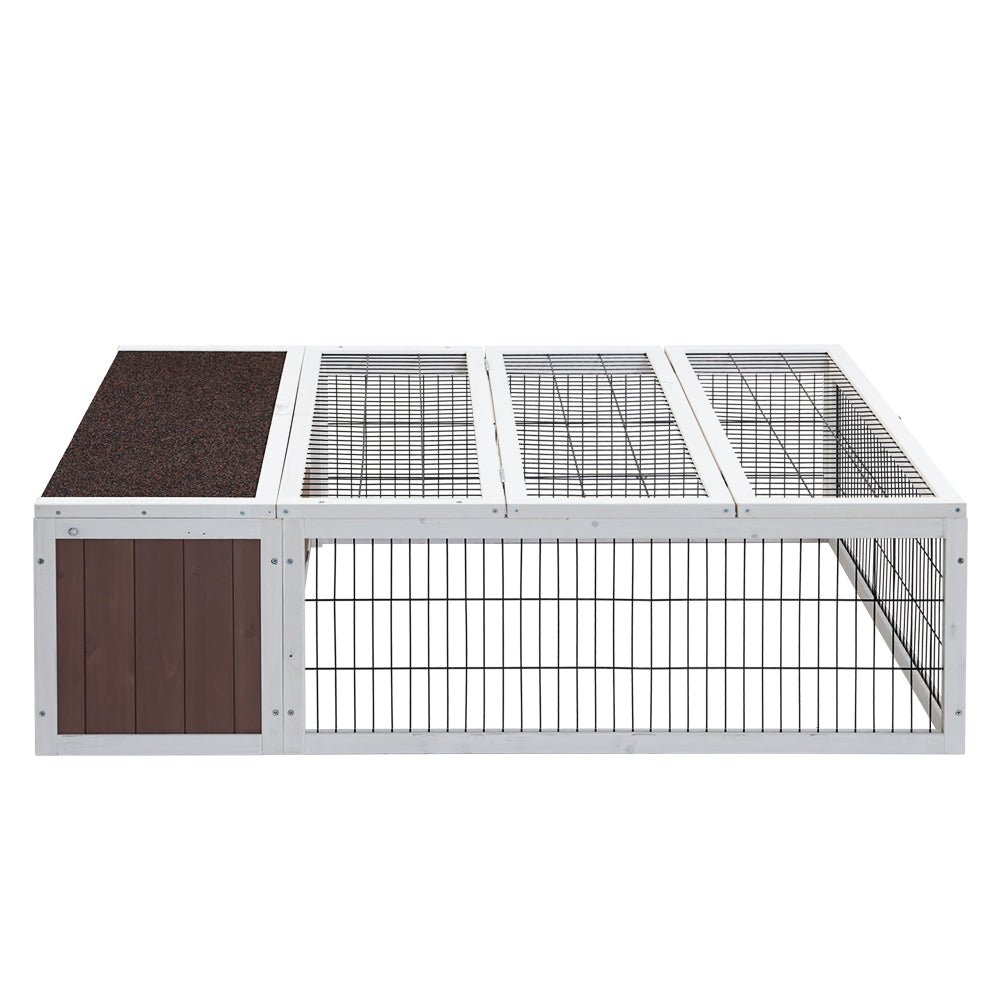 Cradle Coast Pet & Aquarium | i.Pet Rabbit Hutch 124cm x 90cm x 35cm Chicken Coop Large Outdoor Wooden Run Cage House | Cradle Coast Pet & Aquarium