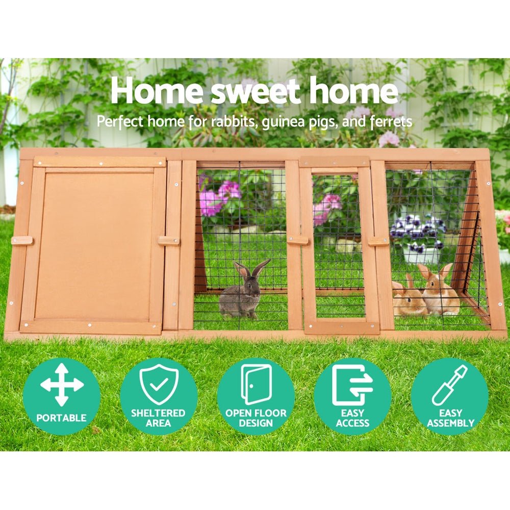 Cradle Coast Pet & Aquarium | i.Pet Rabbit Hutch Chicken Coop 119cm x 51cm x 44cm Chicken Coop Large Run Wooden Cage Outdoor | Cradle Coast Pet & Aquarium