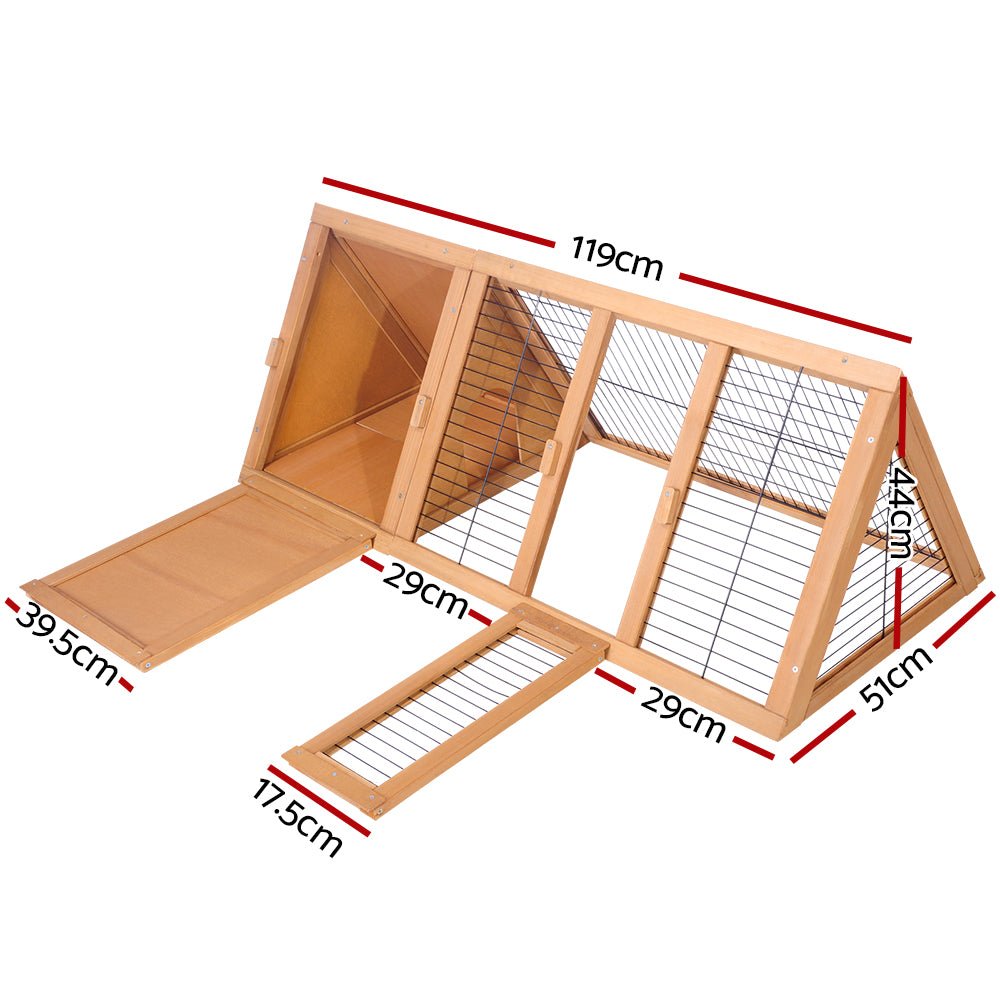 Cradle Coast Pet & Aquarium | i.Pet Rabbit Hutch Chicken Coop 119cm x 51cm x 44cm Chicken Coop Large Run Wooden Cage Outdoor | Cradle Coast Pet & Aquarium