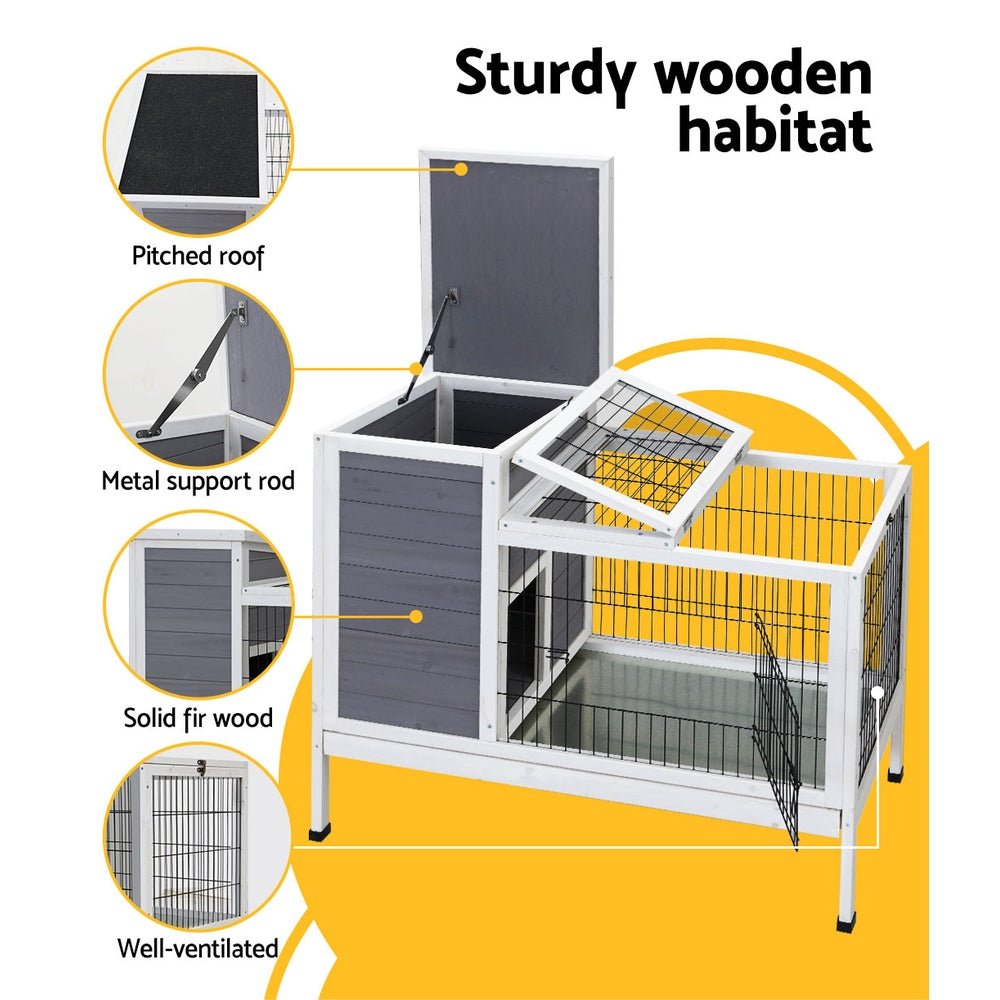 Cradle Coast Pet & Aquarium | i.Pet Rabbit Hutch Chicken Coop 97cm x 49cm x 86cm Chicken Coop Large Run Wooden Outdoor Cage House | Cradle Coast Pet & Aquarium