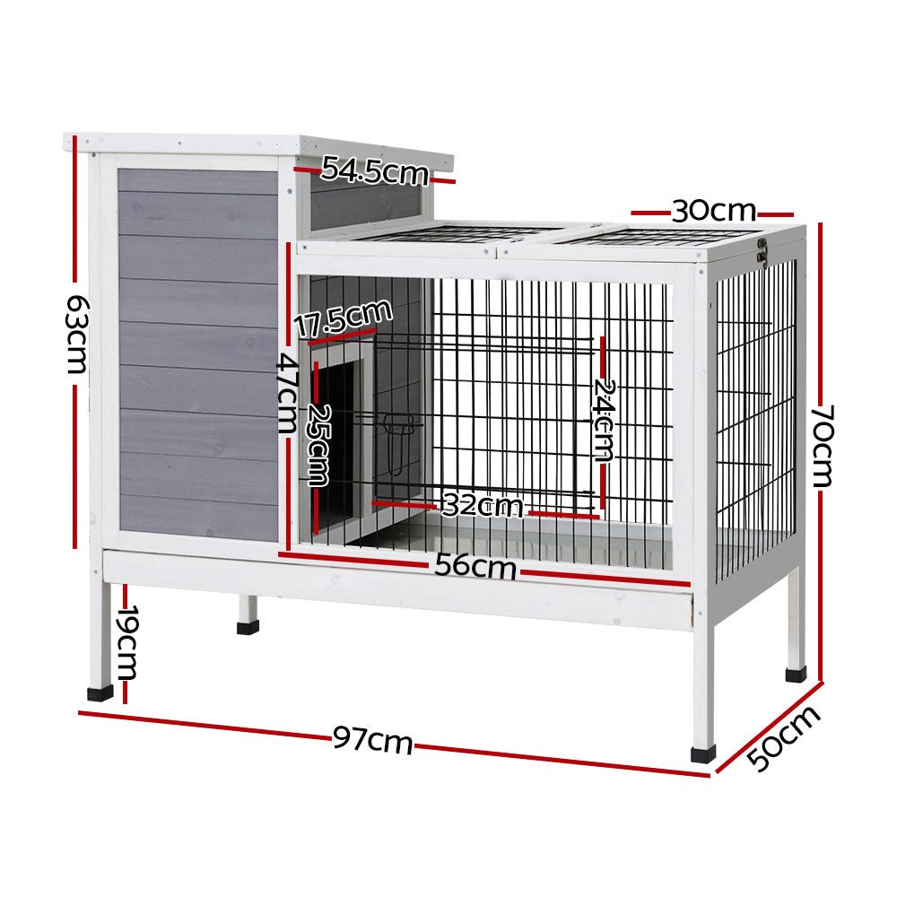Cradle Coast Pet & Aquarium | i.Pet Rabbit Hutch Chicken Coop 97cm x 49cm x 86cm Chicken Coop Large Run Wooden Outdoor Cage House | Cradle Coast Pet & Aquarium