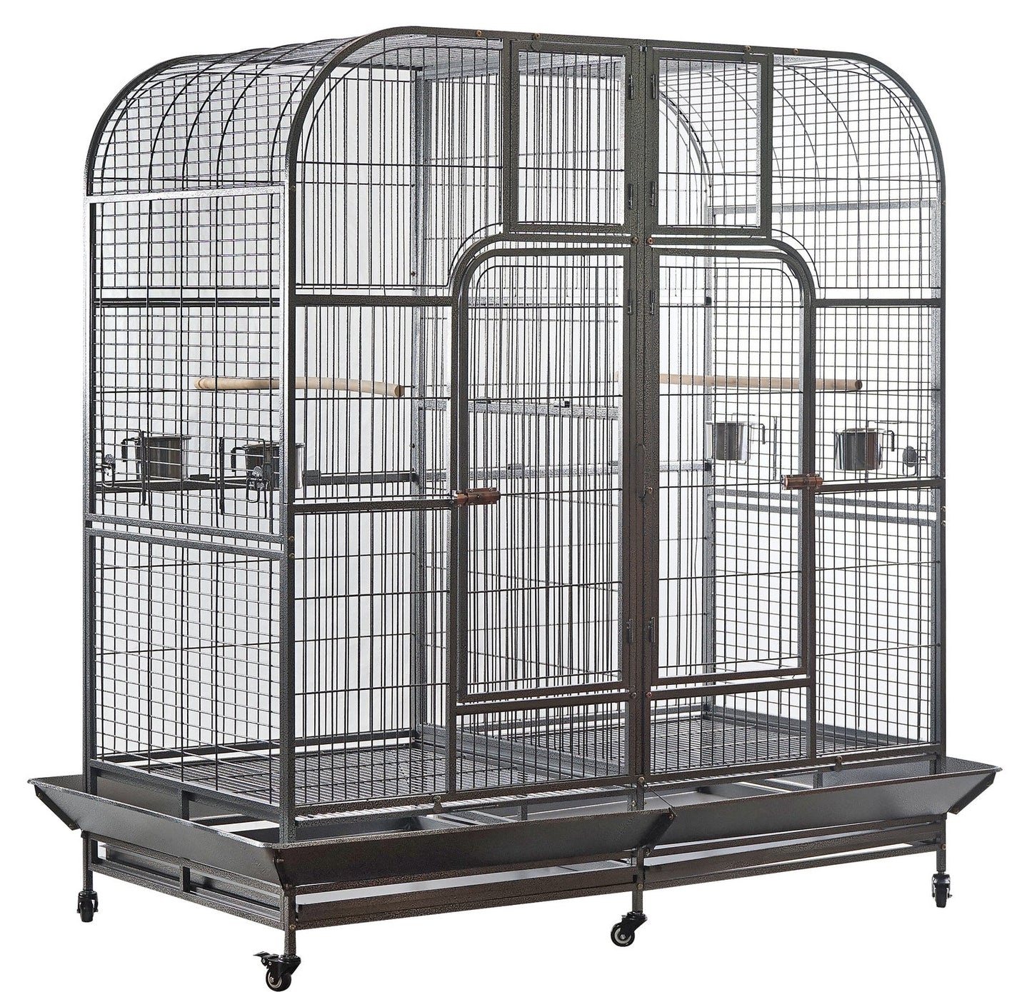 YES4PETS | Large Wrought Iron Double Bird Cage with Divider – 185cm | Cradle Coast Pet & Aquarium