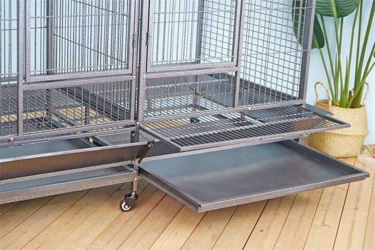 YES4PETS | Large Wrought Iron Double Bird Cage with Divider – 185cm | Cradle Coast Pet & Aquarium
