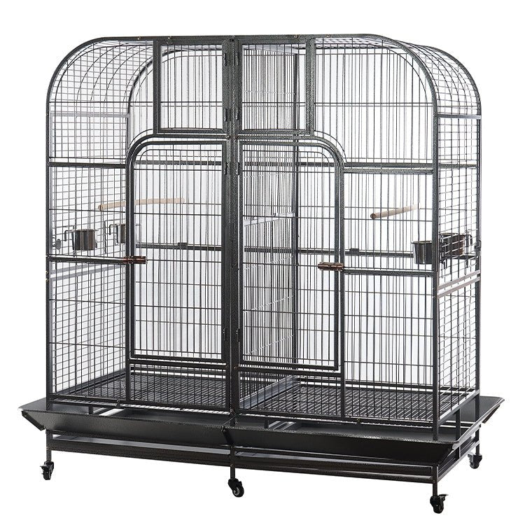 YES4PETS | Large Wrought Iron Double Bird Cage with Divider – 185cm | Cradle Coast Pet & Aquarium