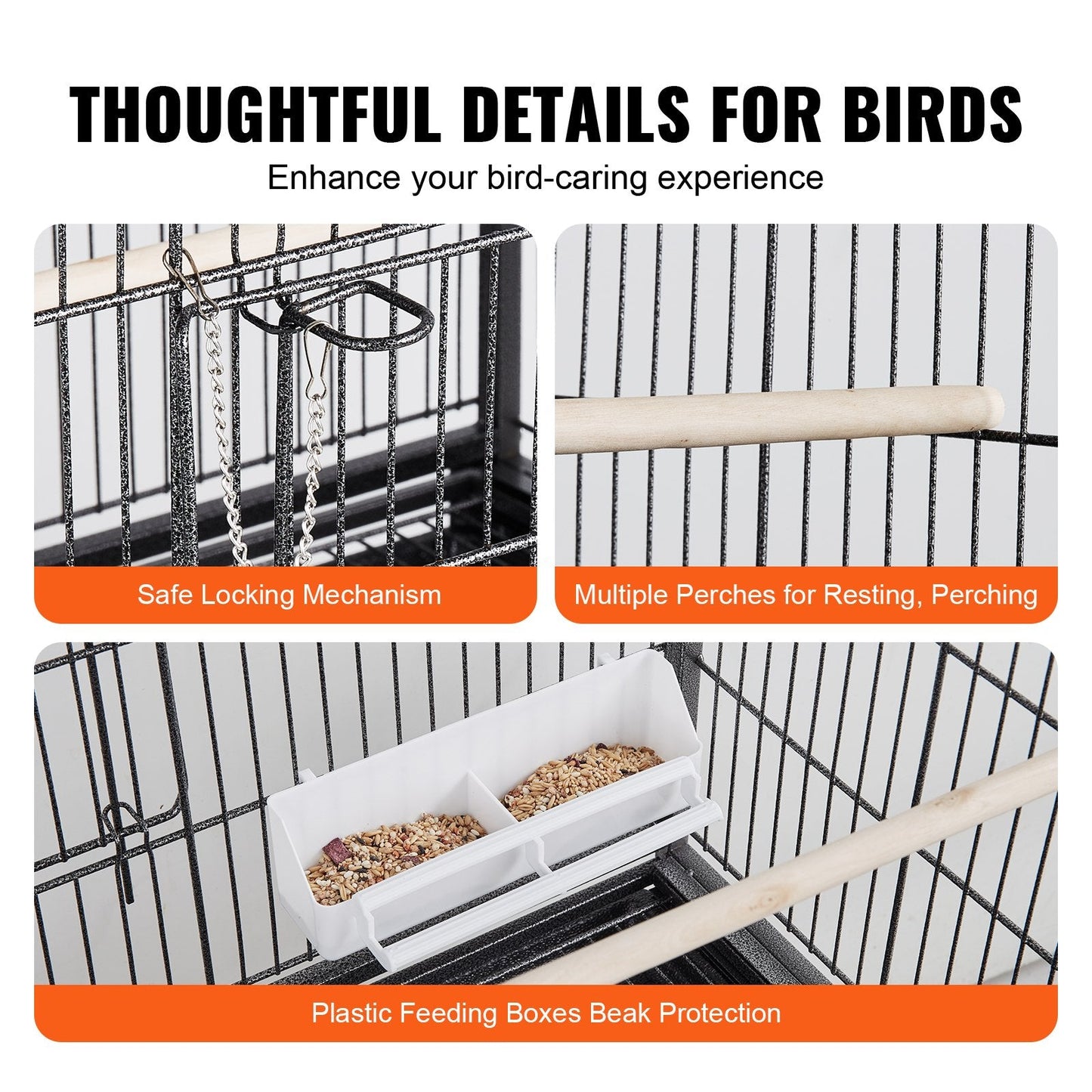 Vevor | Medium Bird Cage on Wheels - 132cm | Cradle Coast Pet & Aquarium