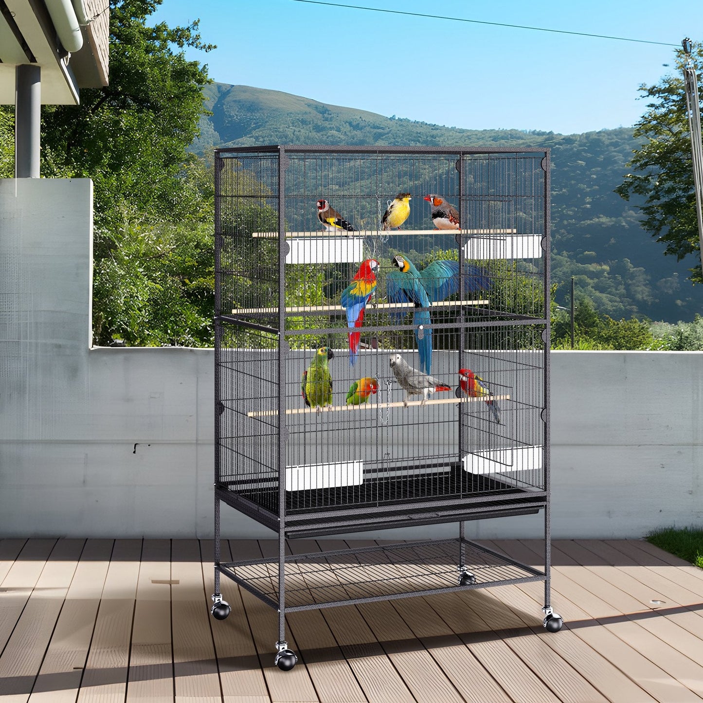 Vevor | Medium Bird Cage on Wheels - 132cm | Cradle Coast Pet & Aquarium