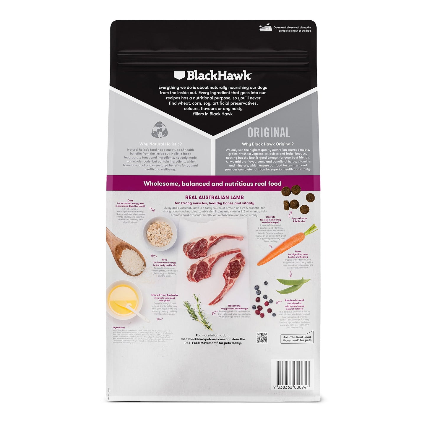 Black Hawk|Original Lamb & Rice Adult Dry Dog Food|Cradle Coast Pet & Aquarium