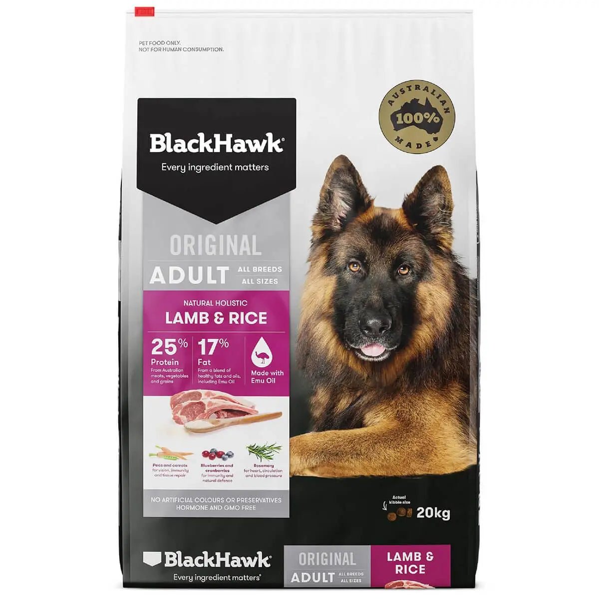Black Hawk|Original Lamb & Rice Adult Dry Dog Food|Cradle Coast Pet & Aquarium