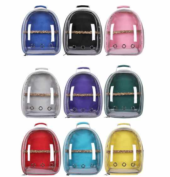 DSZ | Stylish Transparent PVC Pet Carrier Backpack – Green | Cradle Coast Pet & Aquarium