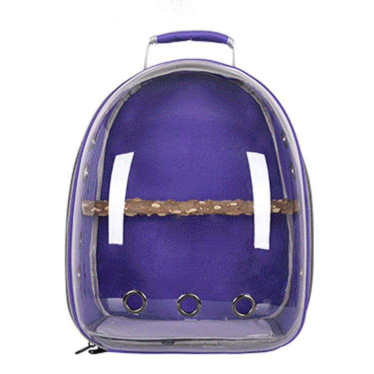 DSZ | Stylish Transparent PVC Pet Carrier Backpack – Purple | Cradle Coast Pet & Aquarium