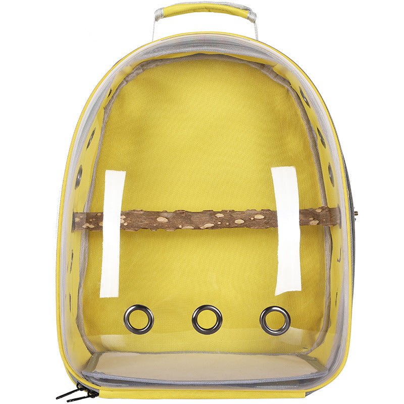 DSZ | Stylish Transparent PVC Pet Carrier Backpack - Yellow | Cradle Coast Pet & Aquarium