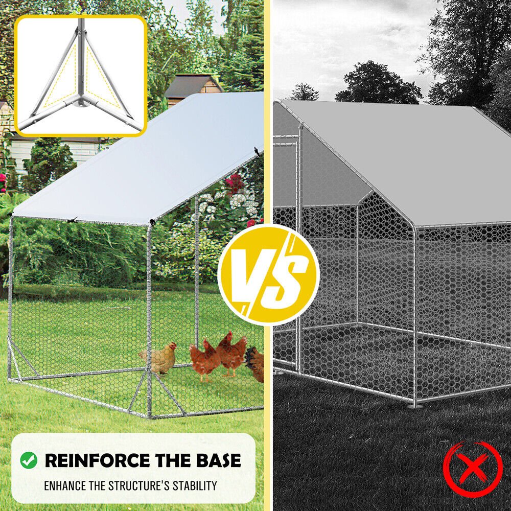 Cradle Coast Pet & Aquarium | VaKa 3x2x1.95m Metal Walk - in Chicken Coop Rabbit Hutch Cage Hen House Chook Au | Cradle Coast Pet & Aquarium