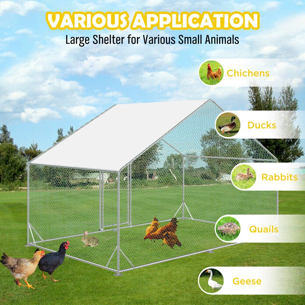 Cradle Coast Pet & Aquarium | VaKa 3x2x1.95m Metal Walk - in Chicken Coop Rabbit Hutch Cage Hen House Chook Au | Cradle Coast Pet & Aquarium
