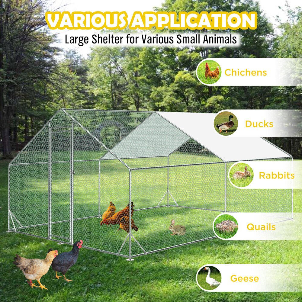 Cradle Coast Pet & Aquarium | VaKa 3x4x1.95m Metal Walk - in Chicken Coop Rabbit Hutch Cage Hen House Chook Au | Cradle Coast Pet & Aquarium