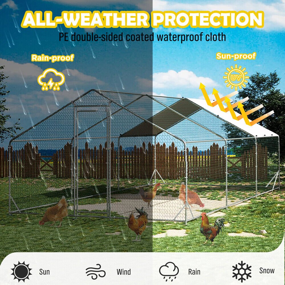 Cradle Coast Pet & Aquarium | VaKa 3x6x1.95m Metal Walk - in Chicken Coop Rabbit Hutch Cage Hen House Chook Au | Cradle Coast Pet & Aquarium