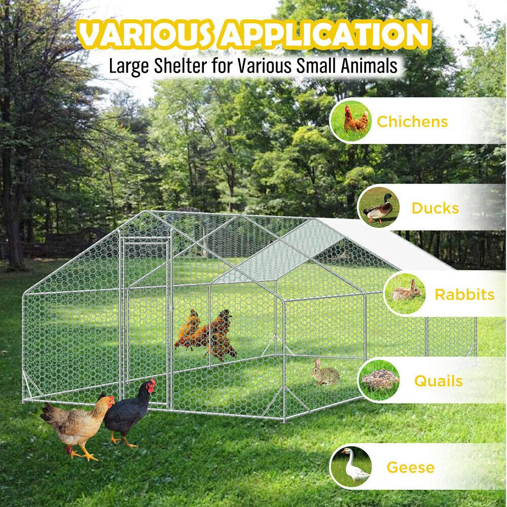 Cradle Coast Pet & Aquarium | VaKa 3x6x1.95m Metal Walk - in Chicken Coop Rabbit Hutch Cage Hen House Chook Au | Cradle Coast Pet & Aquarium