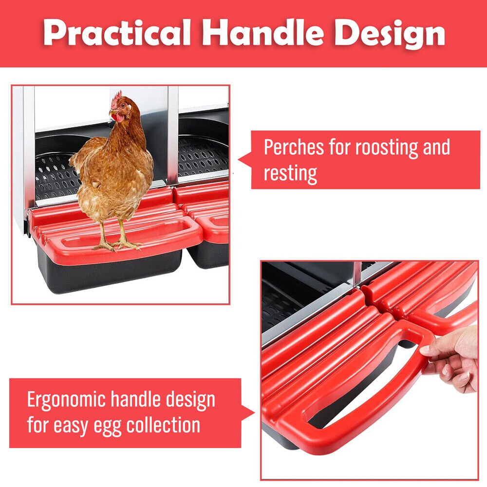 Cradle Coast Pet & Aquarium | VaKa Chicken Hen Coop Hutch 3 Hole Inside Outside Roll Away Lay Egg Nesting Box | Cradle Coast Pet & Aquarium