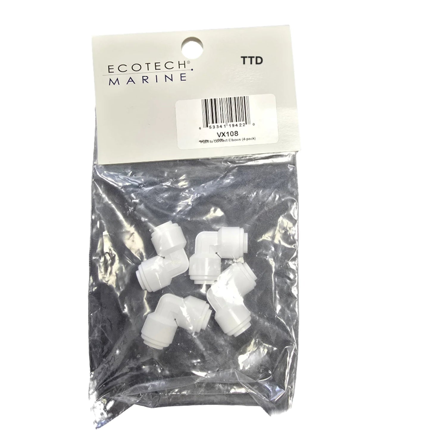 EcoTech Marine | Versa Push Connector Elbows - 4pk | Cradle Coast Pet & Aquarium