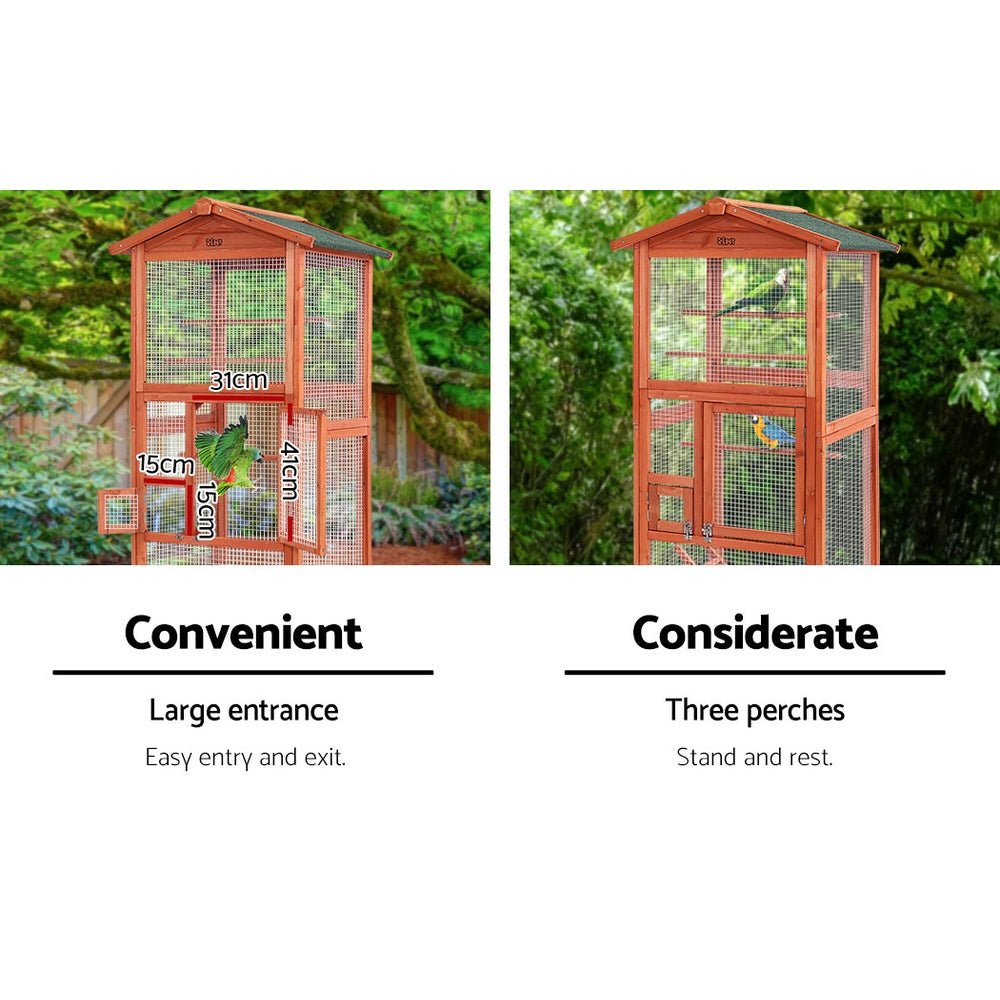 i.Pet | Wooden Bird Cage 72cm x 60cm x 168cm | Cradle Coast Pet & Aquarium