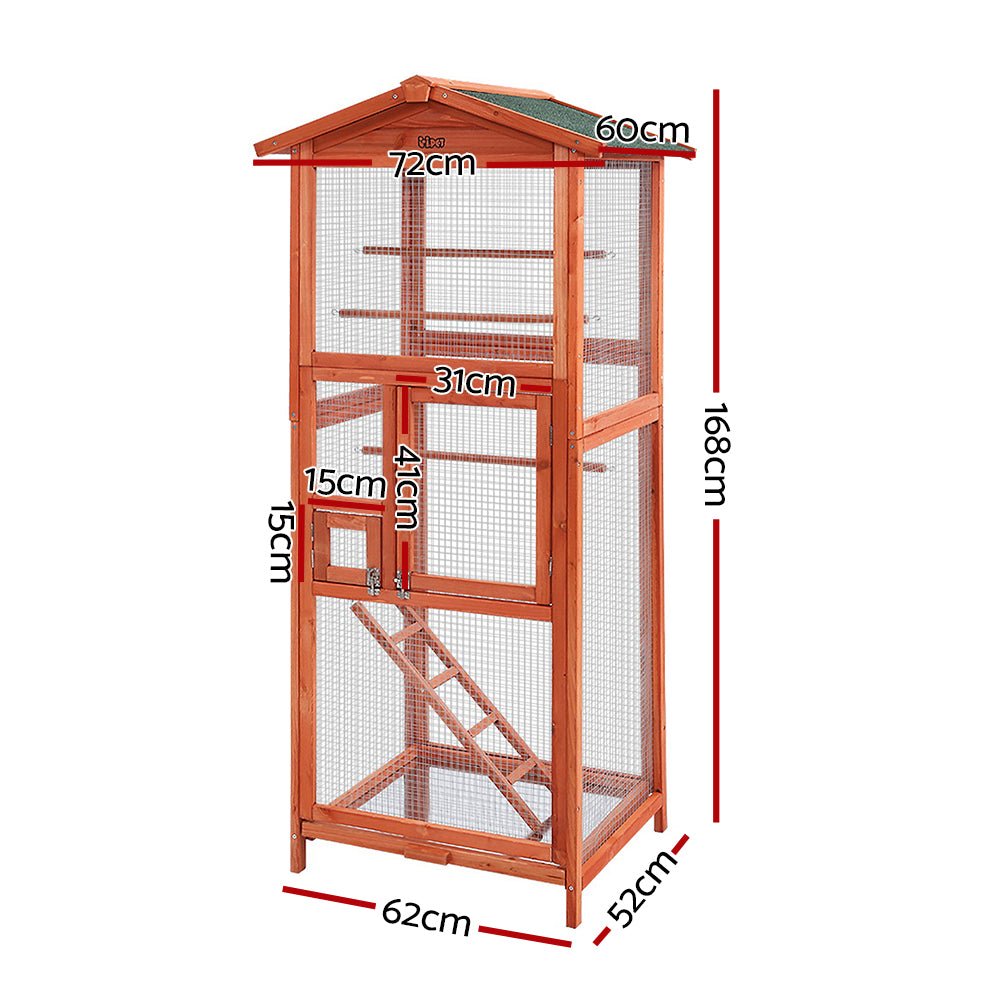 i.Pet | Wooden Bird Cage 72cm x 60cm x 168cm | Cradle Coast Pet & Aquarium