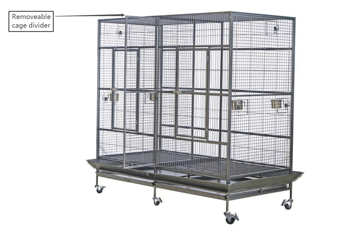 YES4PETS | Wrought Iron Double Bird Cage with Divider – 195cm | Cradle Coast Pet & Aquarium