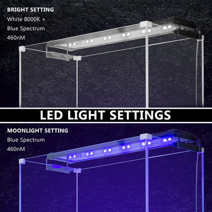 Dynamic Power | 11W Aquarium Blue White LED Light for Tank 50 - 70cm | Cradle Coast Pet & Aquarium