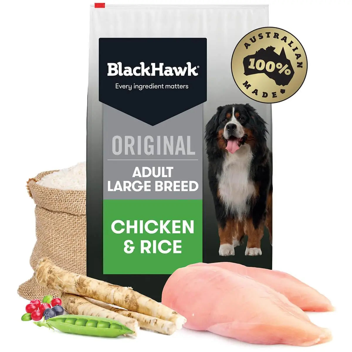 black hawk adult large breed chicken dry dog food