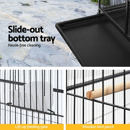 i.Pet | 160cm Bird Cage – Wrought Iron on Wheels | Cradle Coast Pet & Aquarium
