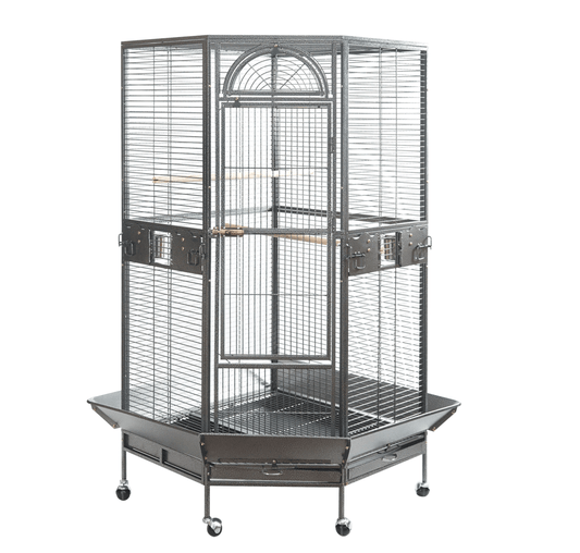 YES4PETS | 161cm Wrought Iron Corner Bird Cage on Wheels | Cradle Coast Pet & Aquarium