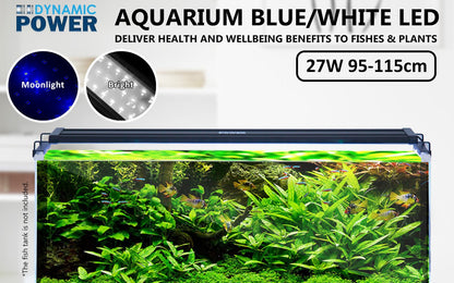 Dynamic Power | 27W Aquarium Blue White LED Light for Tank 95 - 115cm | Cradle Coast Pet & Aquarium