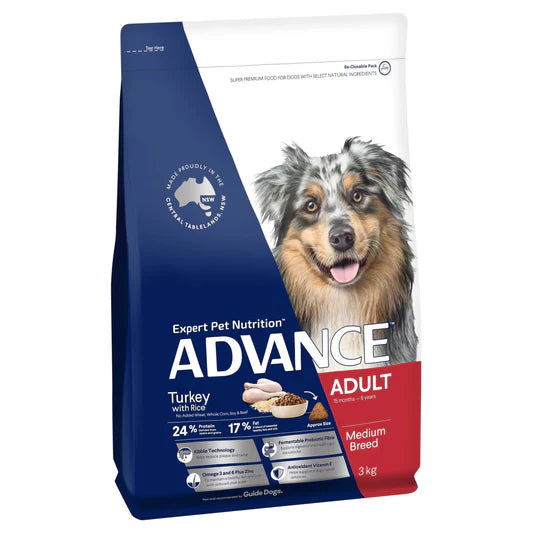 advance adult medium breed turkey dry dog food