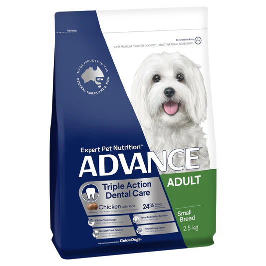 advance adult toy & small breed dental care dry dog food