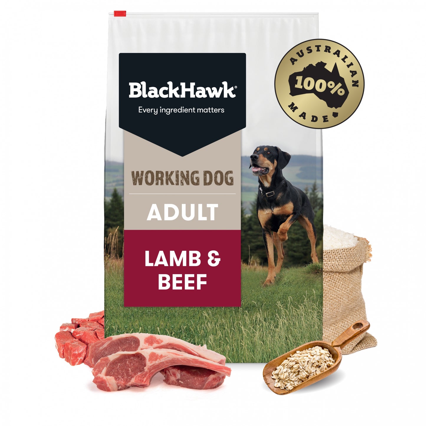 black hawk working dog lamb dry dog food