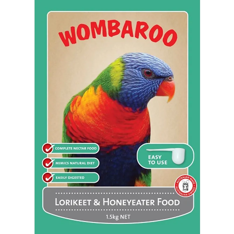 wombaroo lorikeet & honeyeater food - cradle coast pet & aquarium