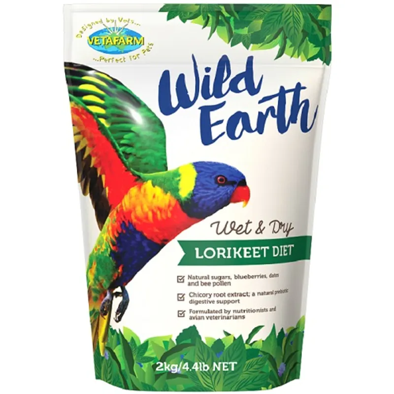 vetafarm wild earth lorikeet diet - cradle coast pet & aquarium