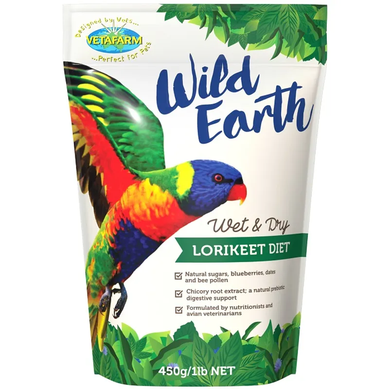 vetafarm wild earth lorikeet diet - cradle coast pet & aquarium