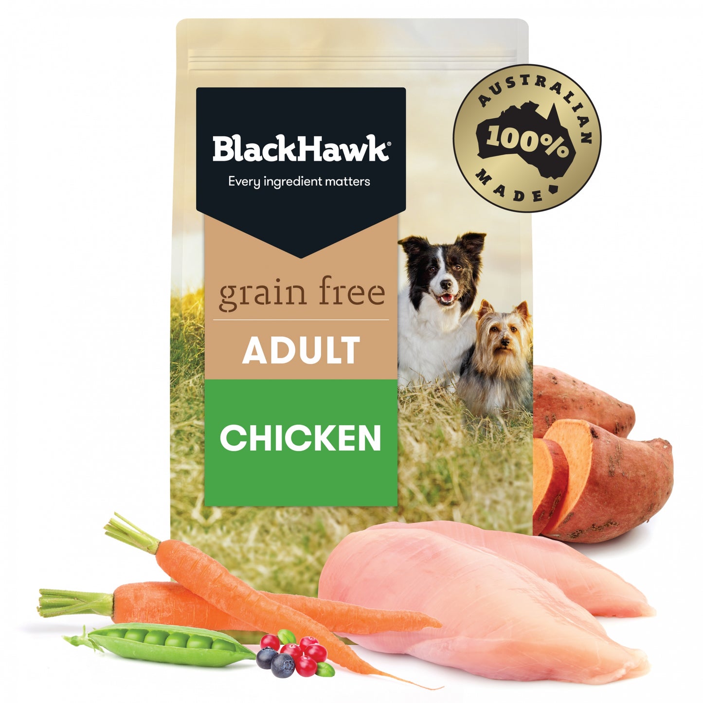 black hawk adult grain free chicken dry dog food