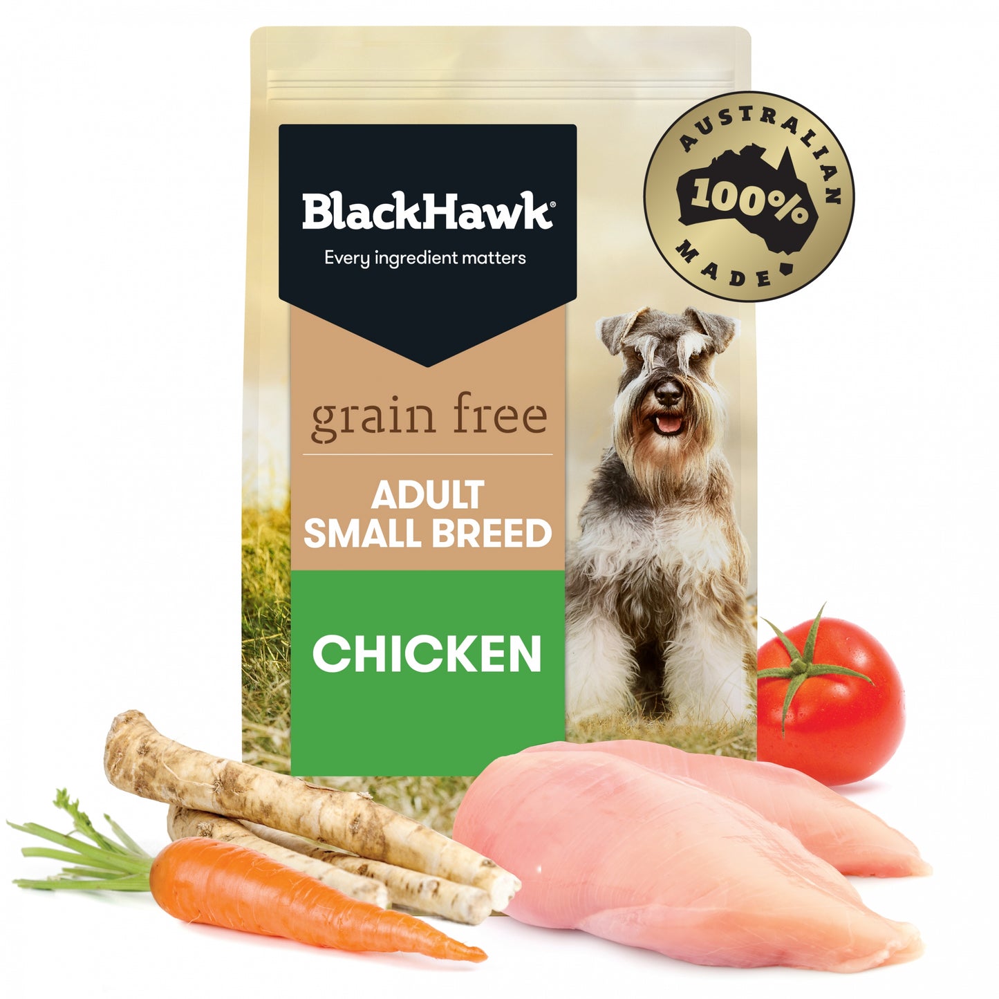 black hawk adult small breed grain free chicken dry dog food