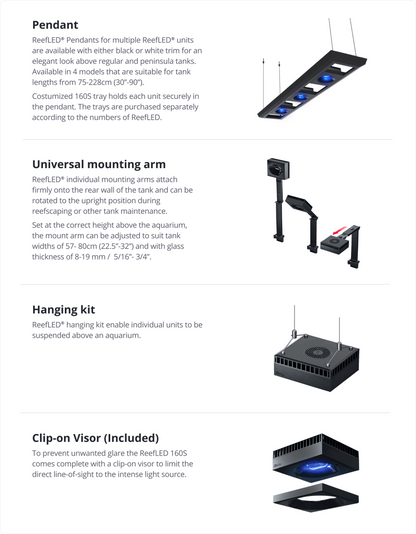 Red Sea ReefLED 160S LED Light - Cradle Coast Pet & Aquarium