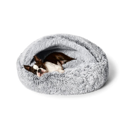 Calming Hoodie Cuddler Dog Bed - Silver Fox - Cradle Coast Pet & Aquarium