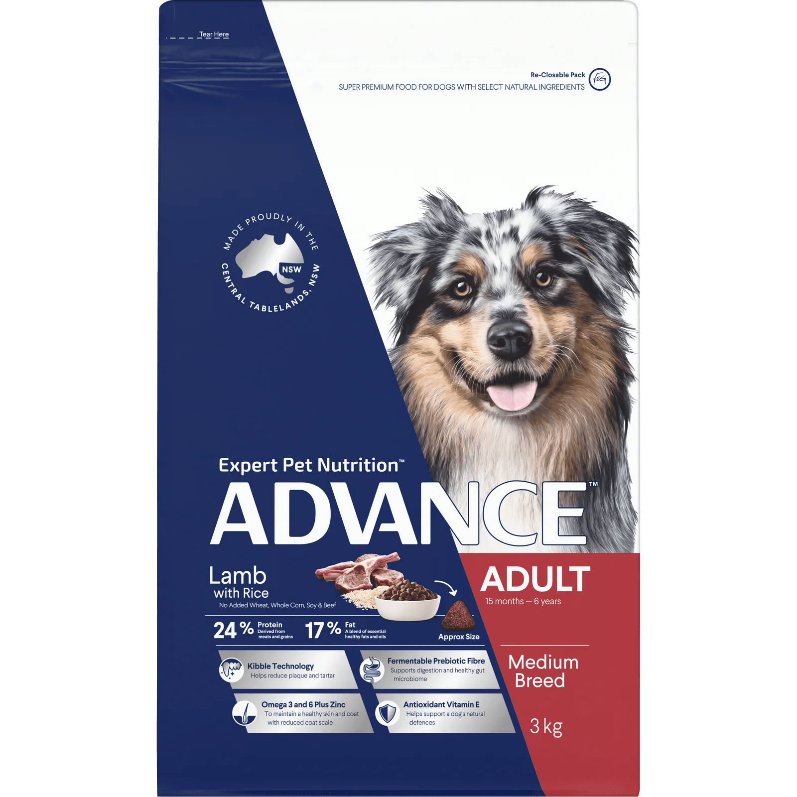 Advance|Adult Medium Breed Lamb with Rice Dry Dog Food|Cradle Coast Pet & Aquarium