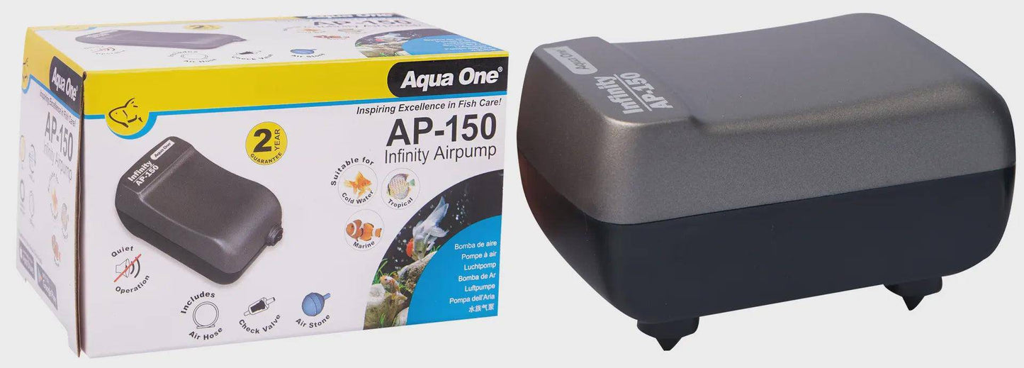 aqua one ap150 infinity air pump single 100l/hr - cradle coast pet & aquarium