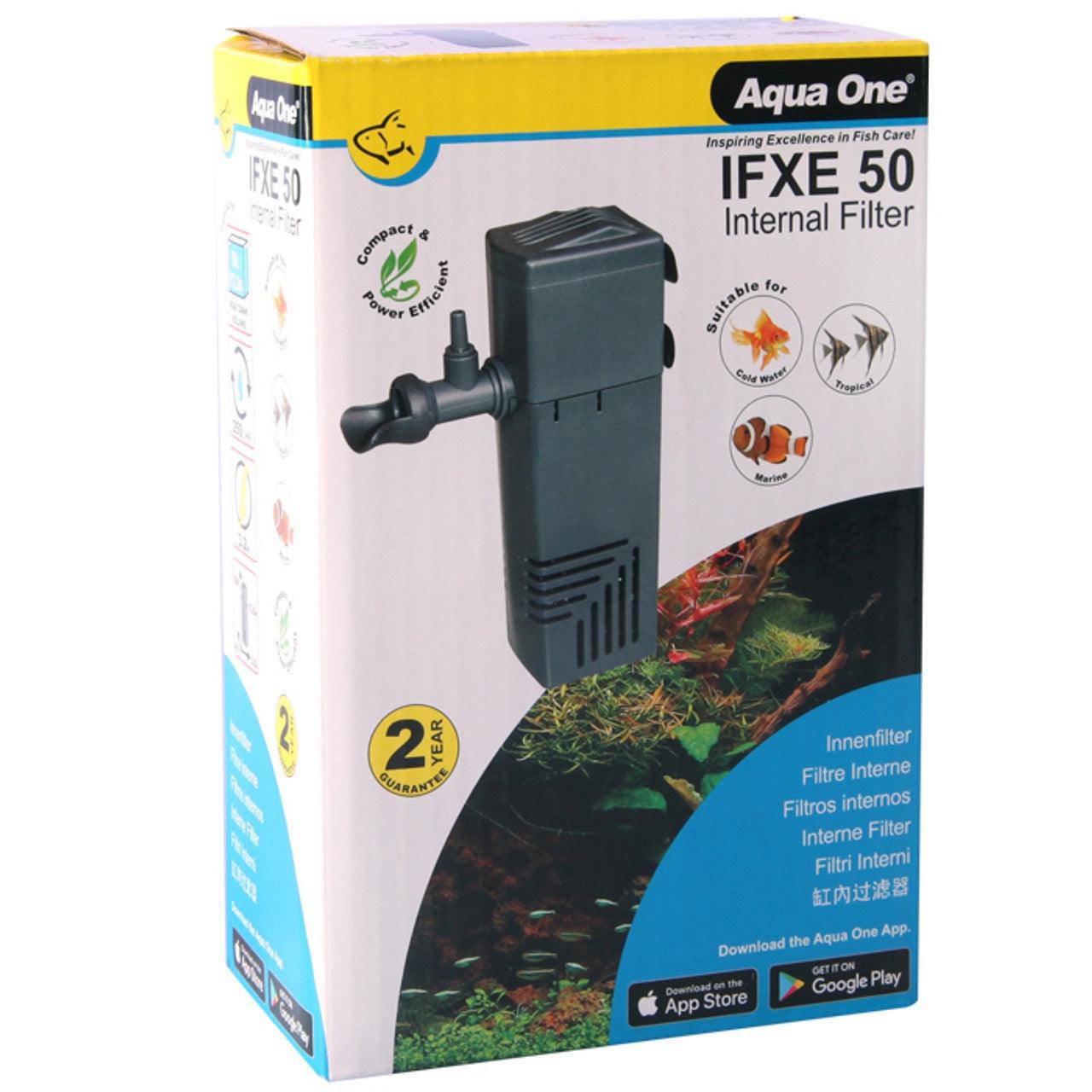 aqua one ifxe 50 internal filter 250l/h - cradle coast pet & aquarium