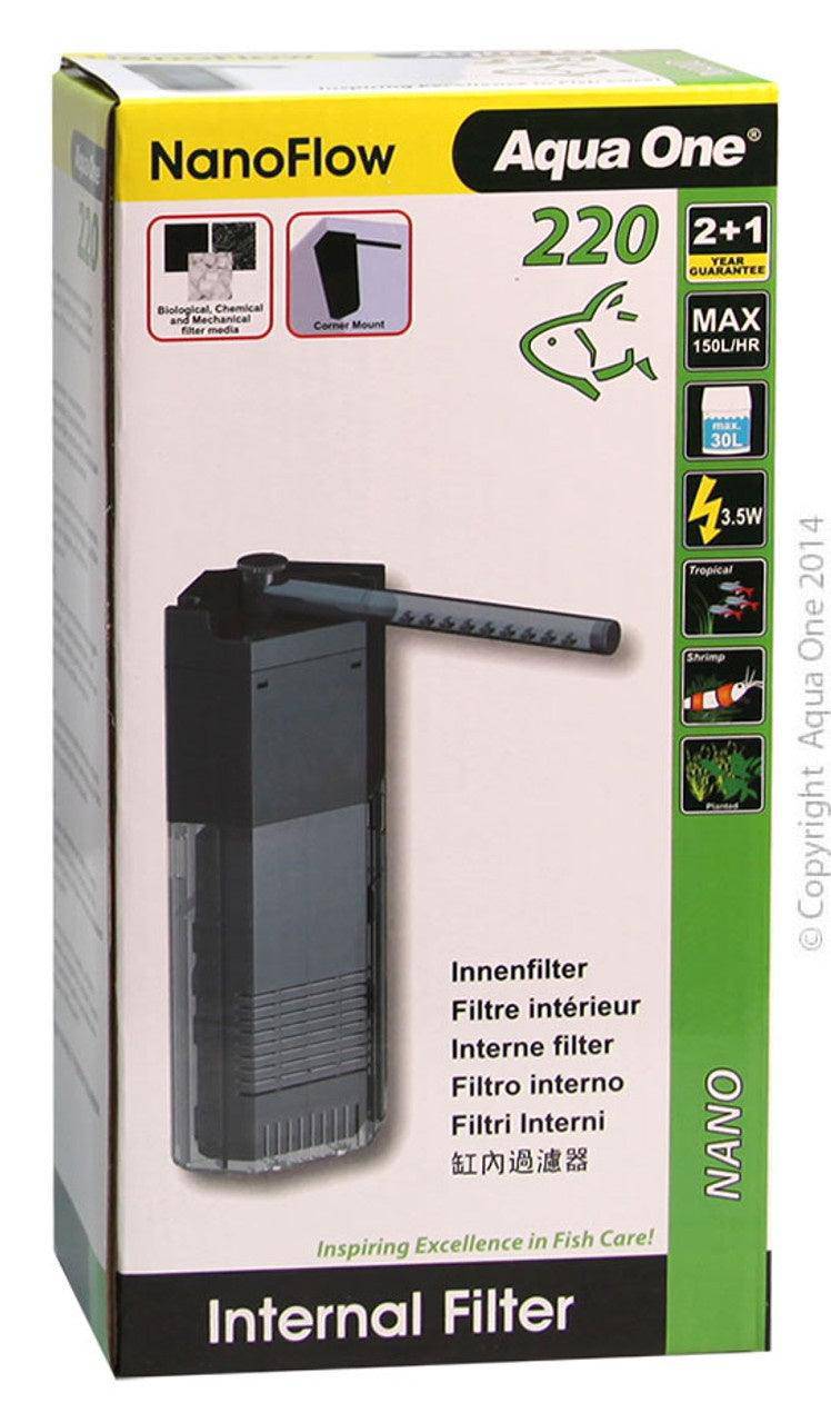 aqua one nanoflow 220 internal filter - cradle coast pet & aquarium