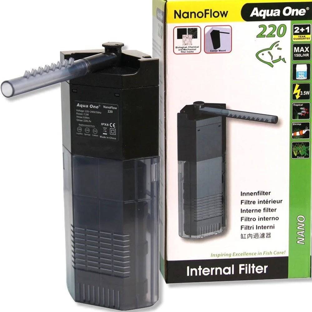 aqua one nanoflow 220 internal filter - cradle coast pet & aquarium