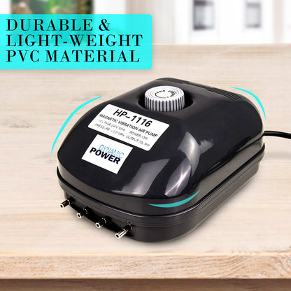 Dynamic Power | Aquarium Air Pump Oxygen Hydroponic 4 Outlet 360L/H 13W | Cradle Coast Pet & Aquarium