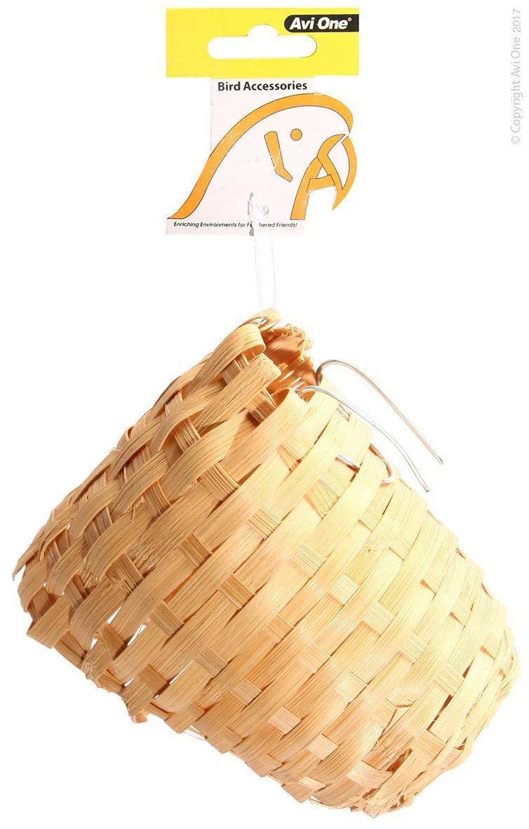 avi one wicker bird nest w/ hanging bracket - cradle coast pet & aquarium