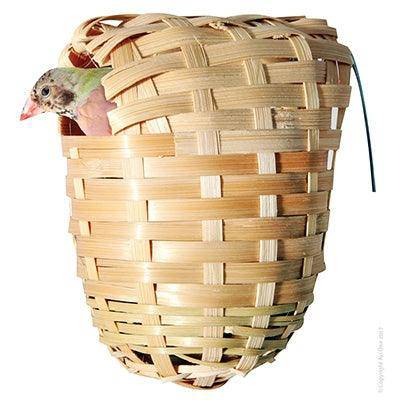 avi one wicker bird nest w/ hanging bracket - cradle coast pet & aquarium