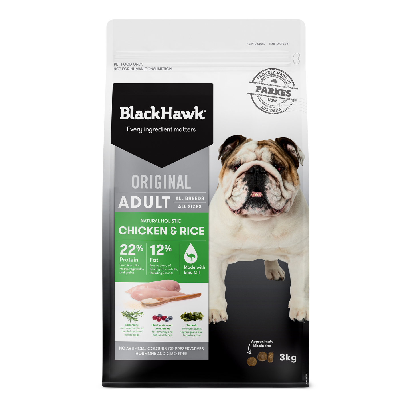 black hawk adult chicken & rice dry dog food